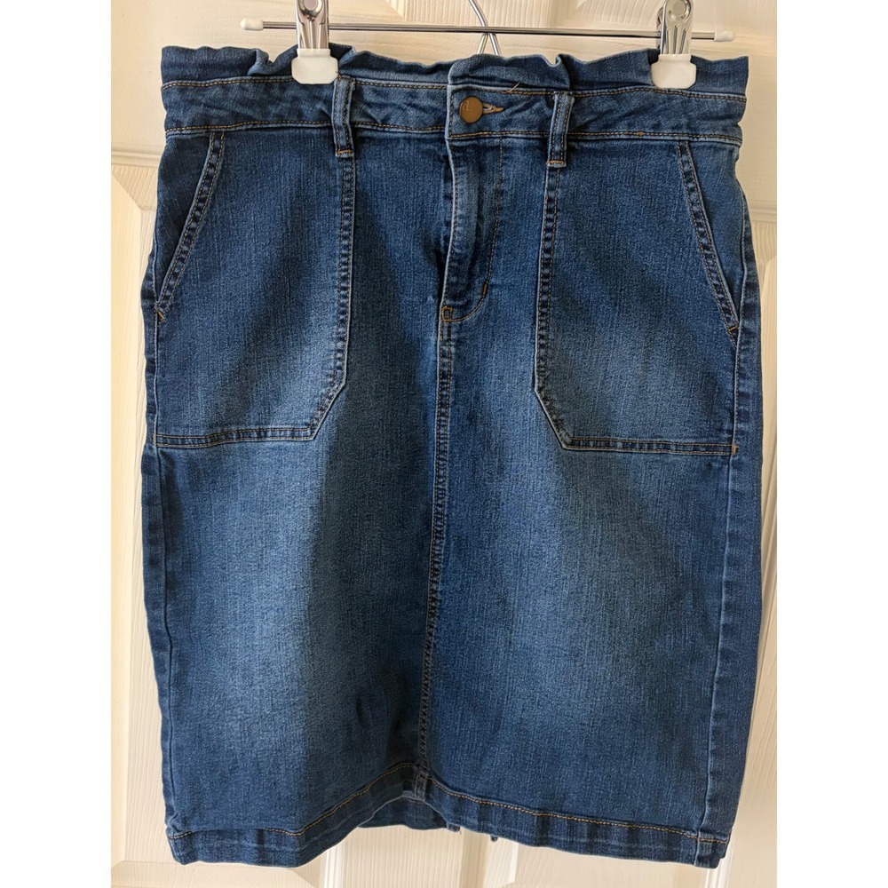 d. Jeans Womens Medium Wash Denim Paperbag Waist‎ Pencil Skirt Blue Size M EUC